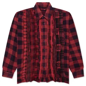 Over Dyed Ribbon Shirt - Red