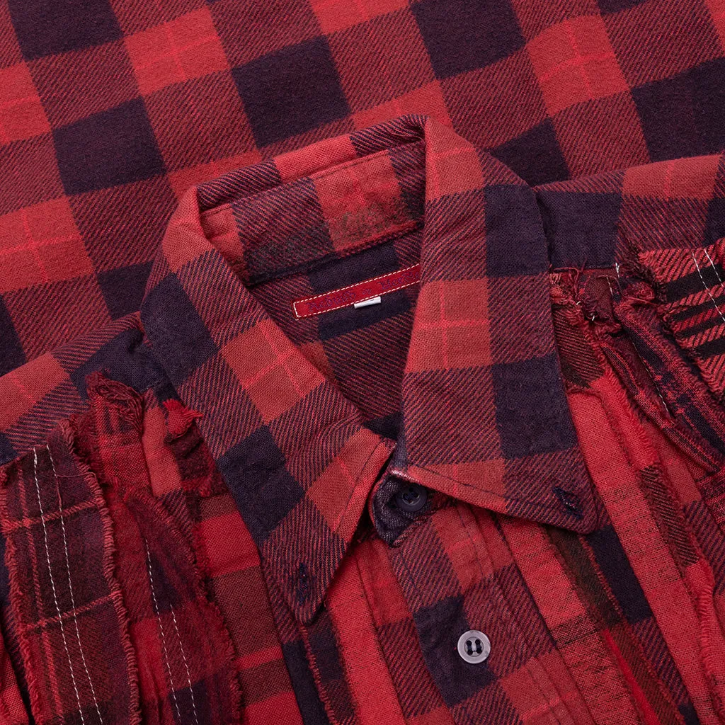 Over Dyed Ribbon Shirt - Red