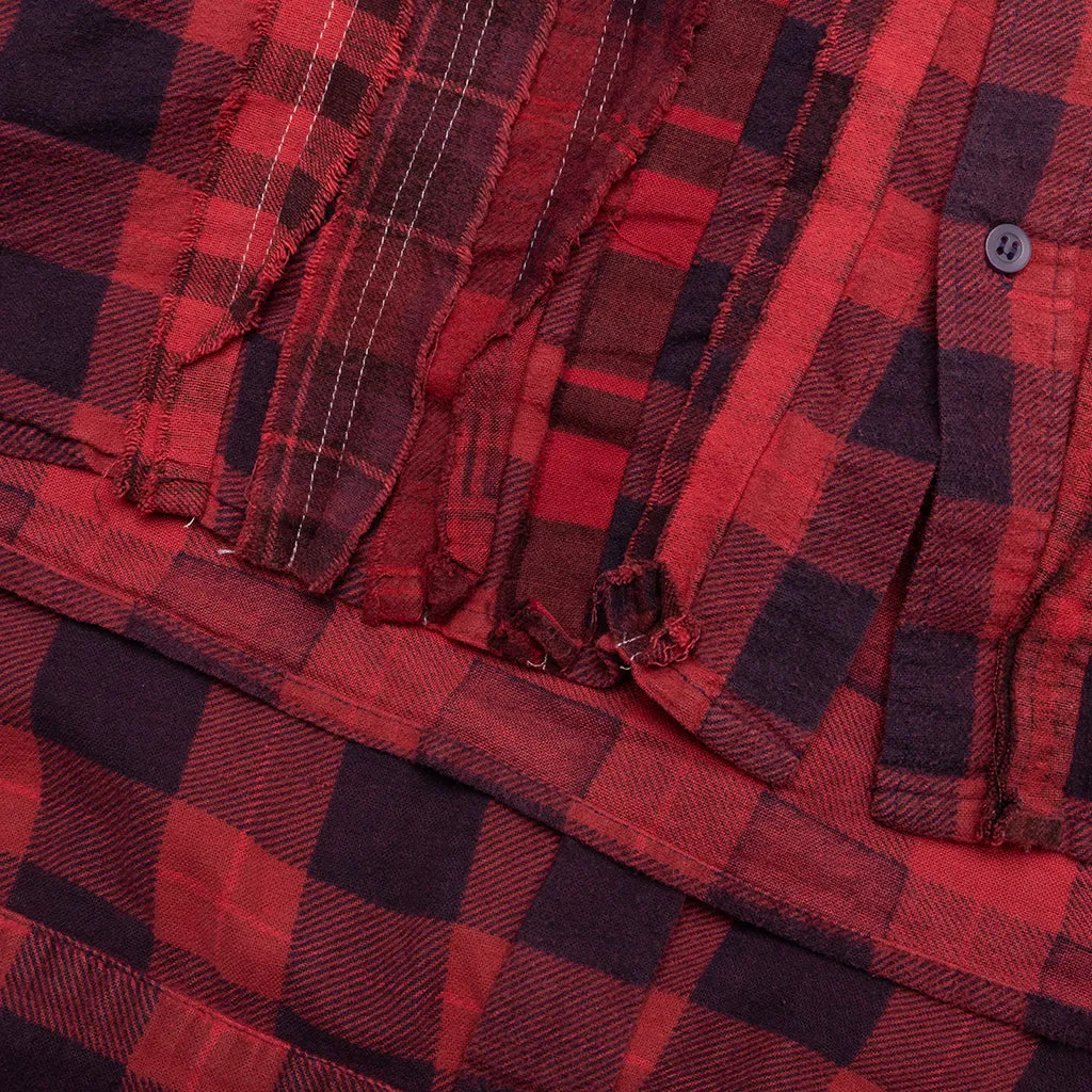 Over Dyed Ribbon Shirt - Red