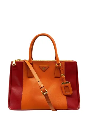 Prada Saffiano Bicolor Double Zip Tote Bag