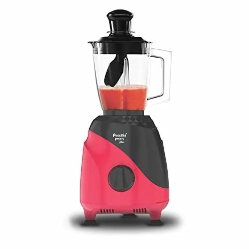 Preethi Peppy Plus MG-246 Mixer Grinder, 750 watt, Red-Black, 4 Jars