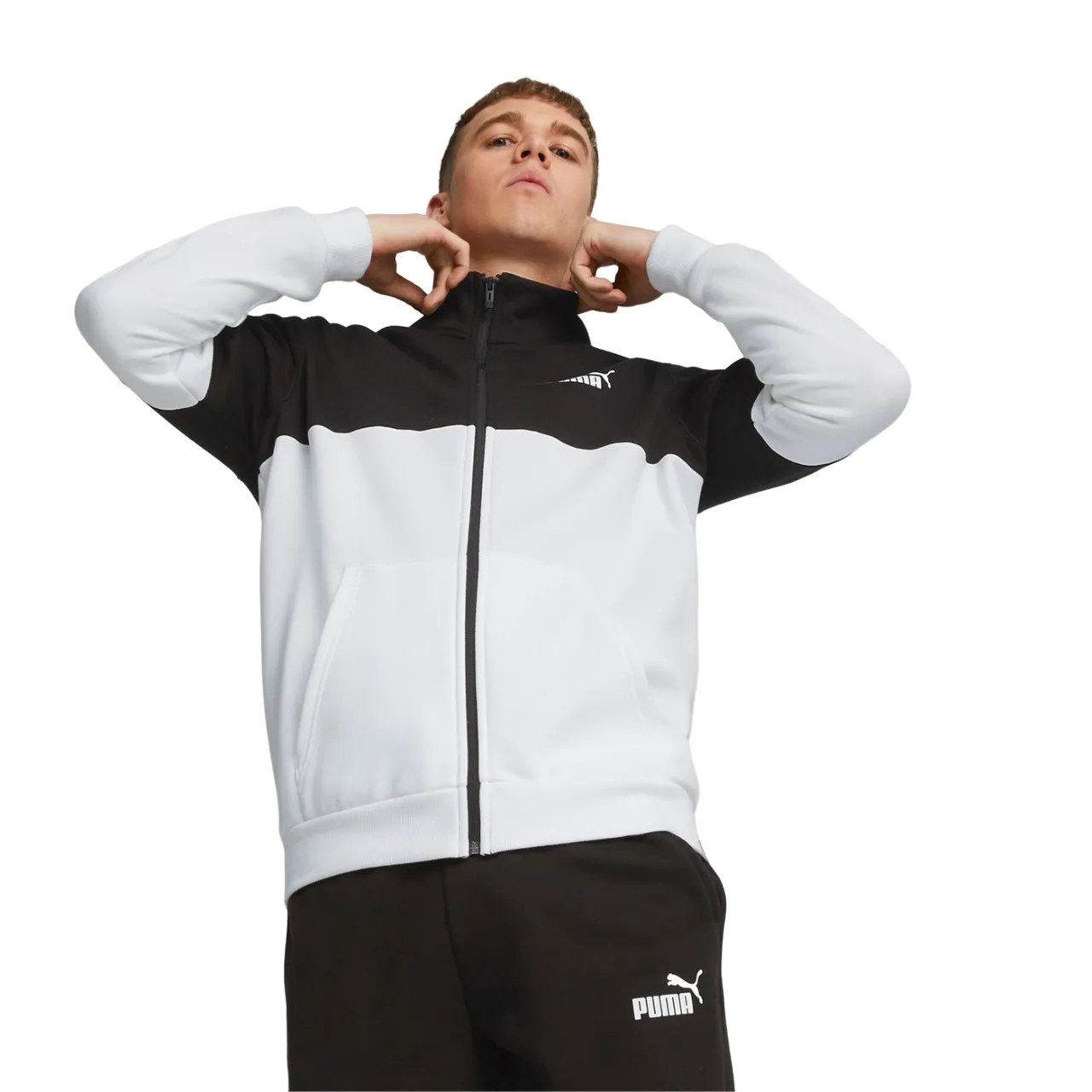 Puma Power Colorblock men's tracksuit 670038-01 black-white