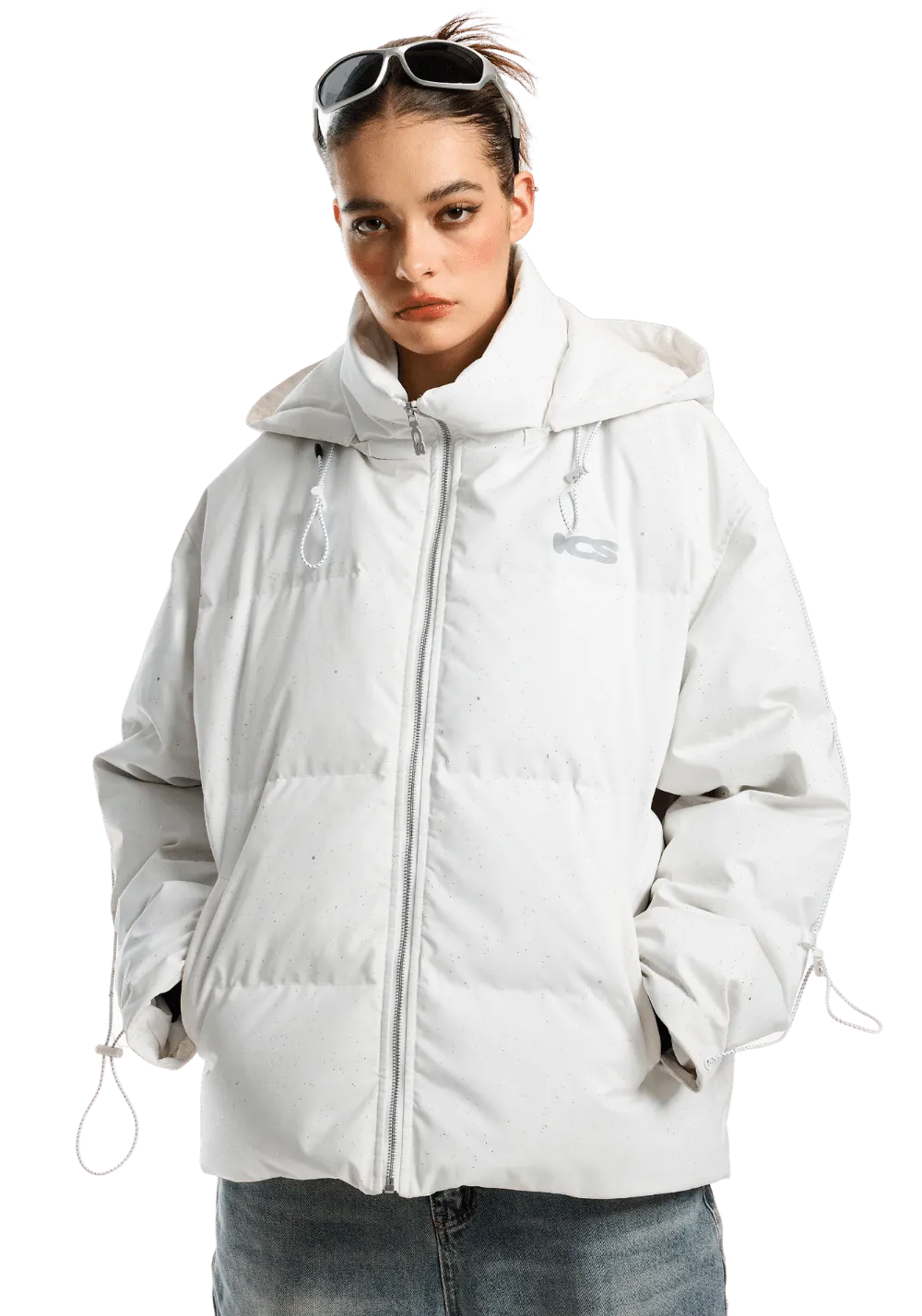 Reflective Drawstring Puffer Jacket