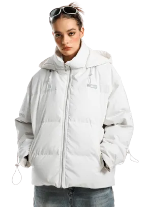 Reflective Drawstring Puffer Jacket