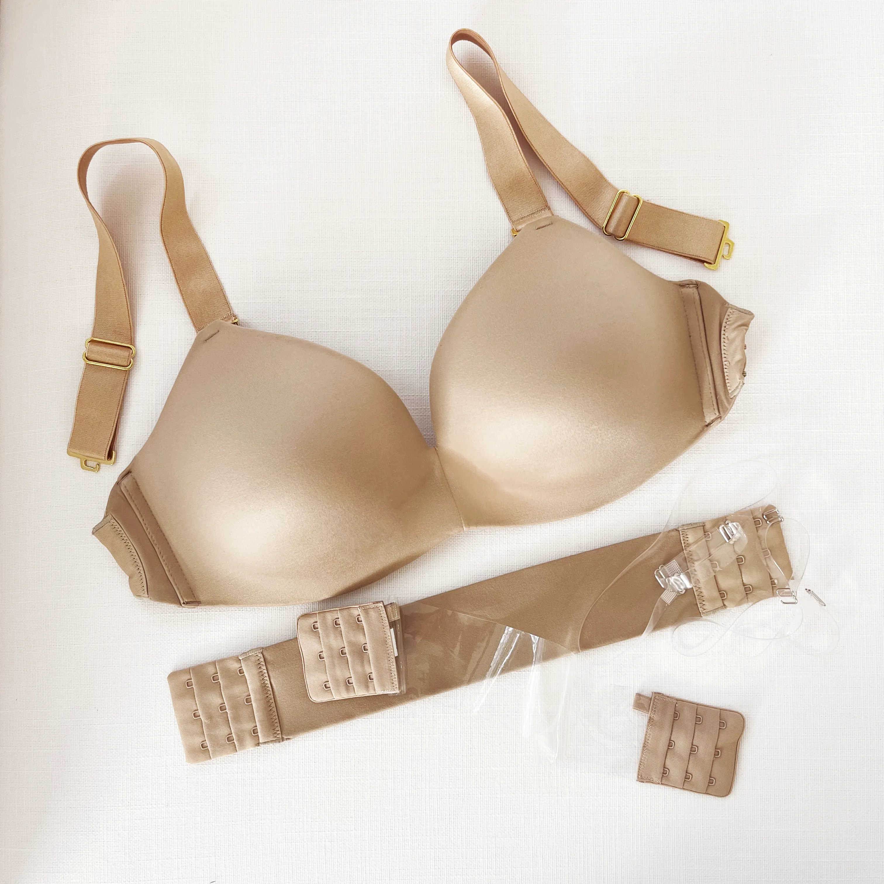 Rosanna Wire-Free Beige & Clear Customizable Bra Set