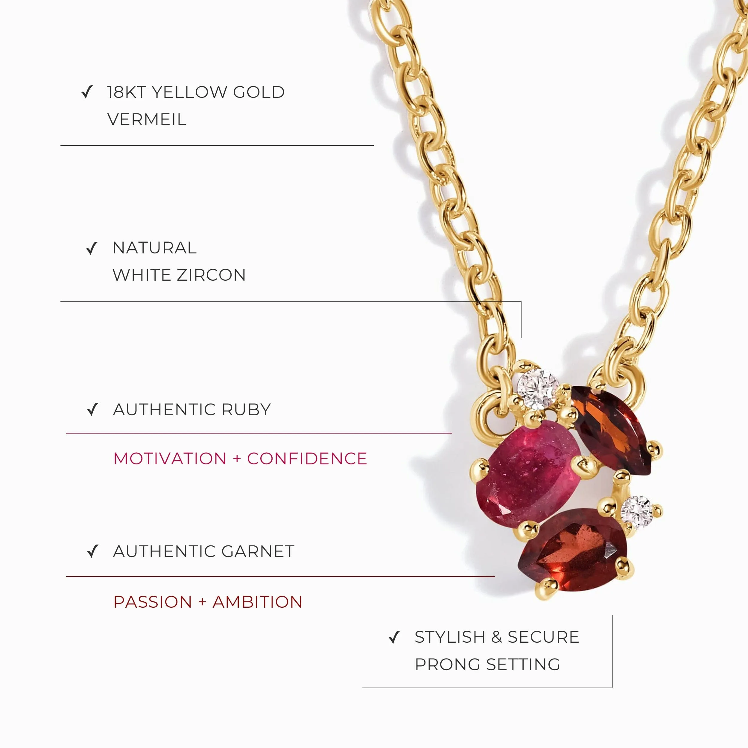 Ruby Garnet Necklace - Orion