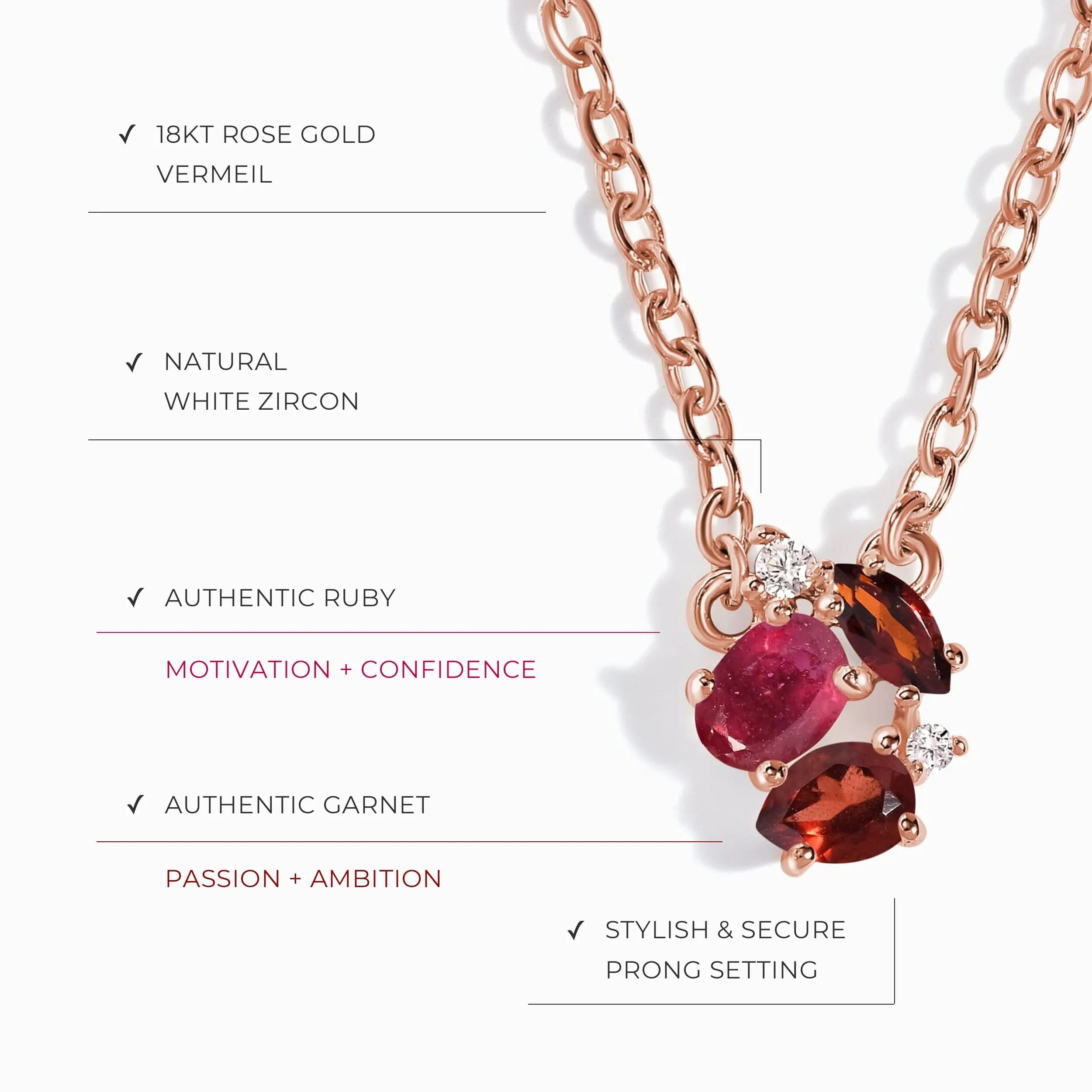 Ruby Garnet Necklace - Orion