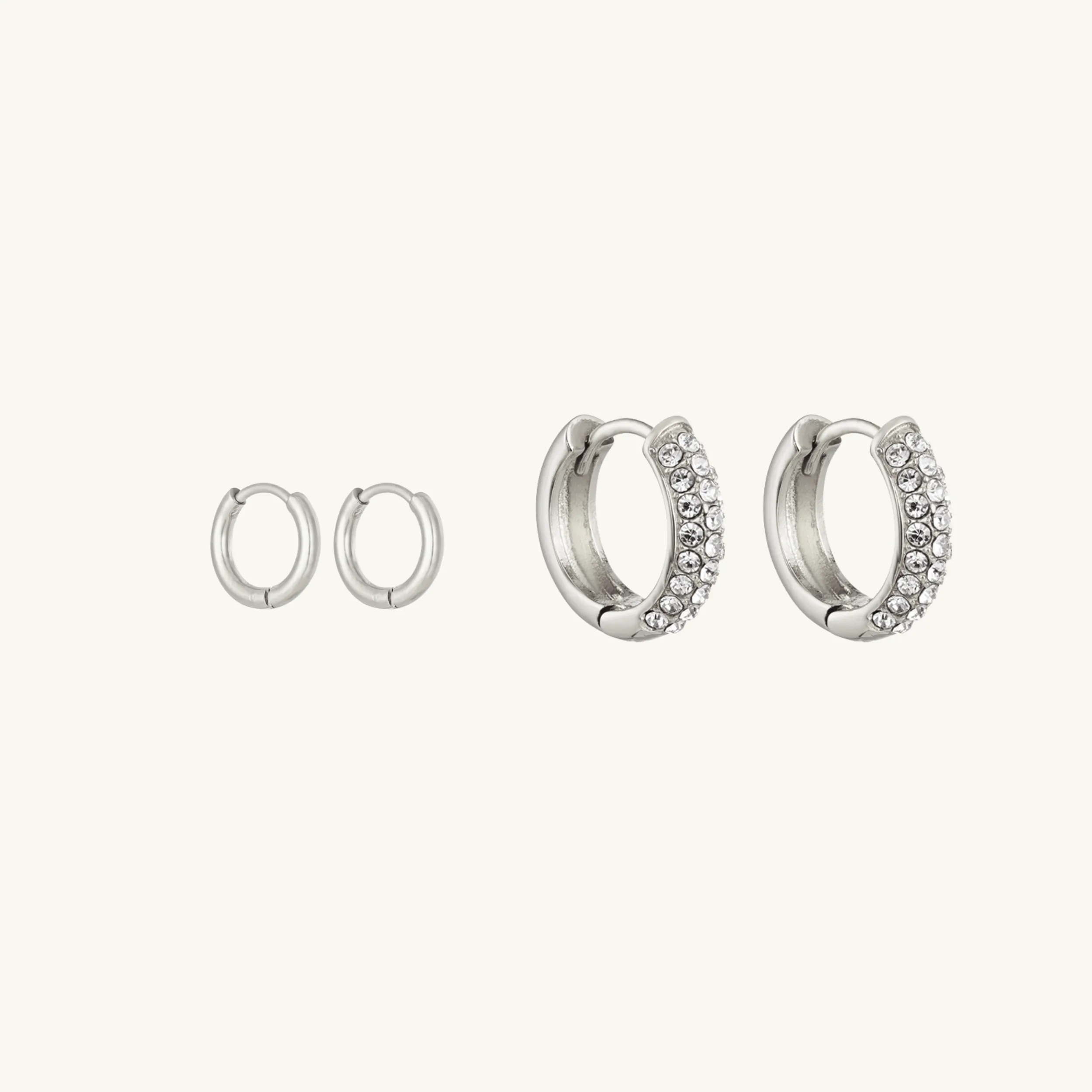 Shiny Chunky Hoop Giftset | Silver