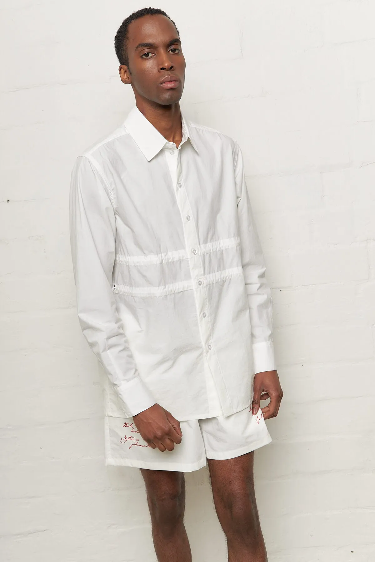 Shirt With Drawstring White