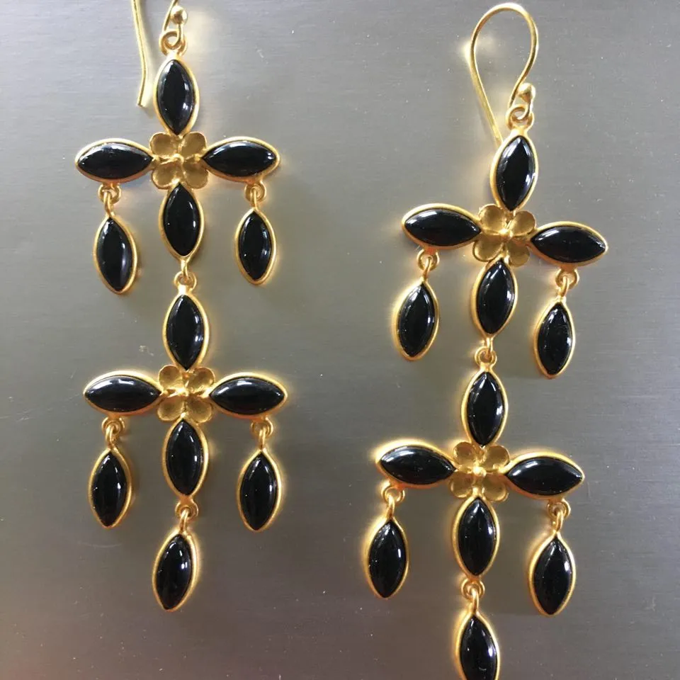 Sophia Earrings With Black Onyx