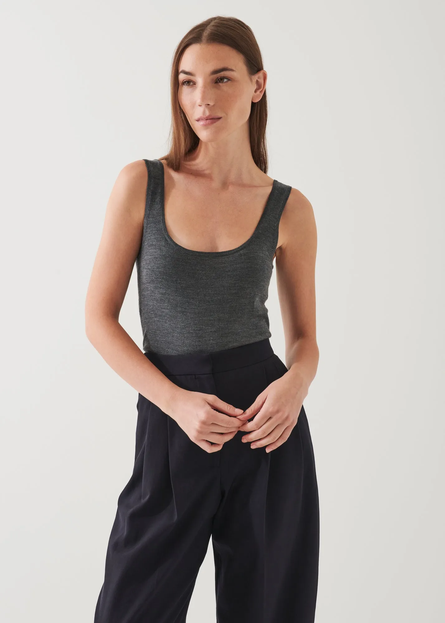 SUPERFINE MERINO FITTED TANK