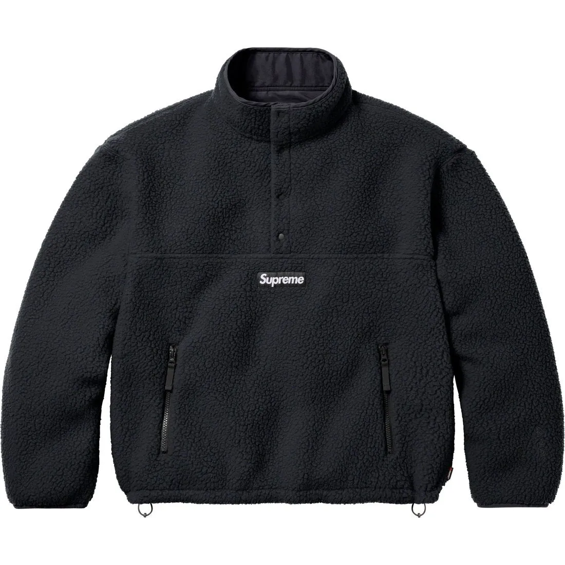 SUPREME POLARTEC SHEARLING REVERSIBLE PULLOVER-BLACK