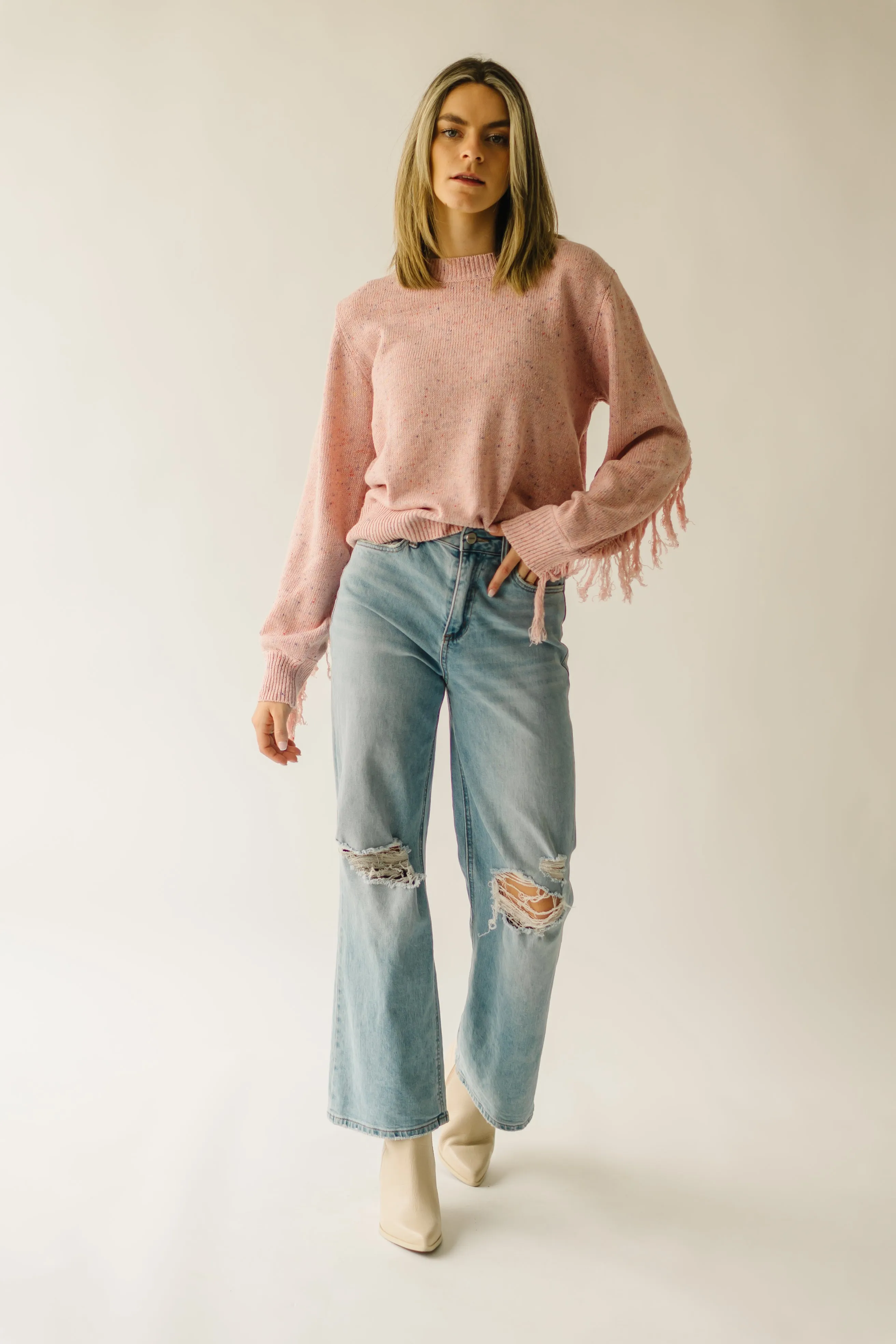 The Rolleston Knit Sweater in Dusty Pink