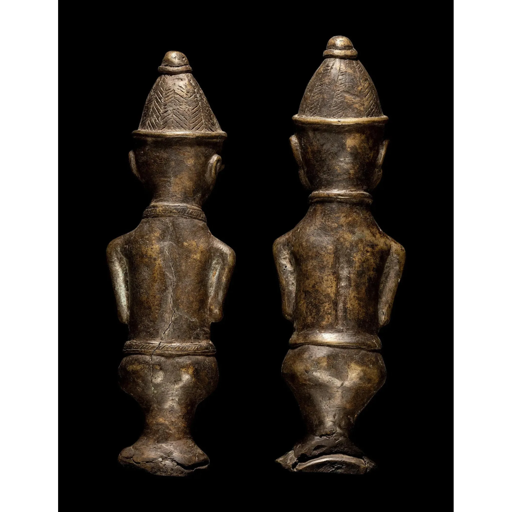 Yoruba Ogboni Male and Female Seated Figures PAIR, Nigeria #854, 857 PAIR